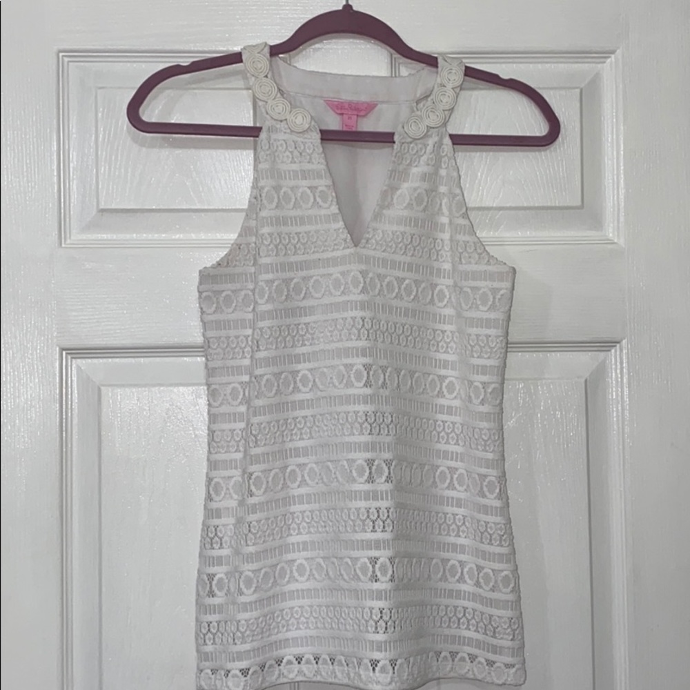 White Lace Lilly Pulitzer Tank
